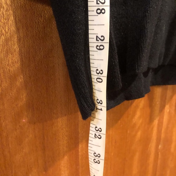 Silk cashmere Moda International luxurious knit sweater / dress black v neck S - Picture 7 of 8